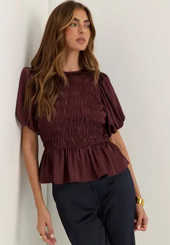 Burgunder rød bluse